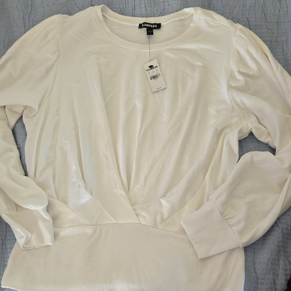 Zara Cream Long Sleeve Women's Top